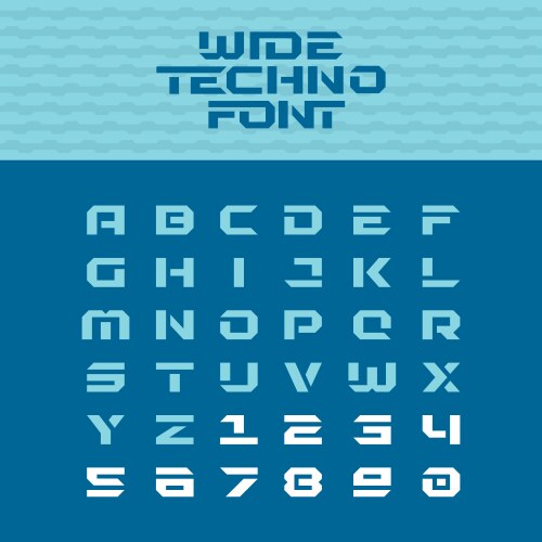 Angular Techno Font - Geometric Letter Set vector image