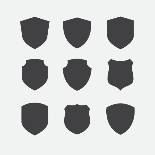 Black and white shield silhouette Royalty Free Vector Image