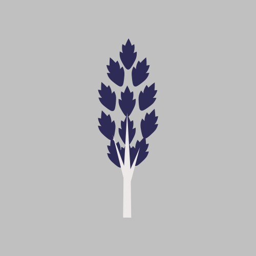 Flat with shadow icon and mobile application tree vector image