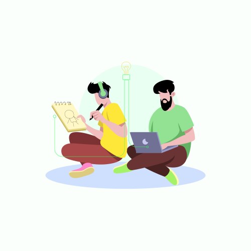 Idea generating for designing concept Royalty Free Vector