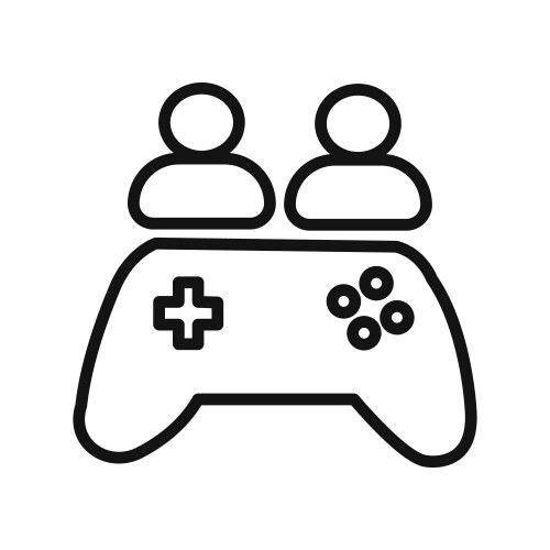 Multi game player icon linear graphics set vector image