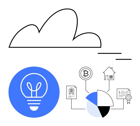 Cloud computing concept with data connections vector image