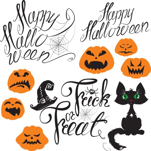 Halloween Spooky Elements Vector Image