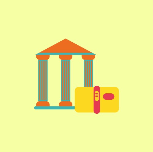 History book and architecture of ancient building vector image