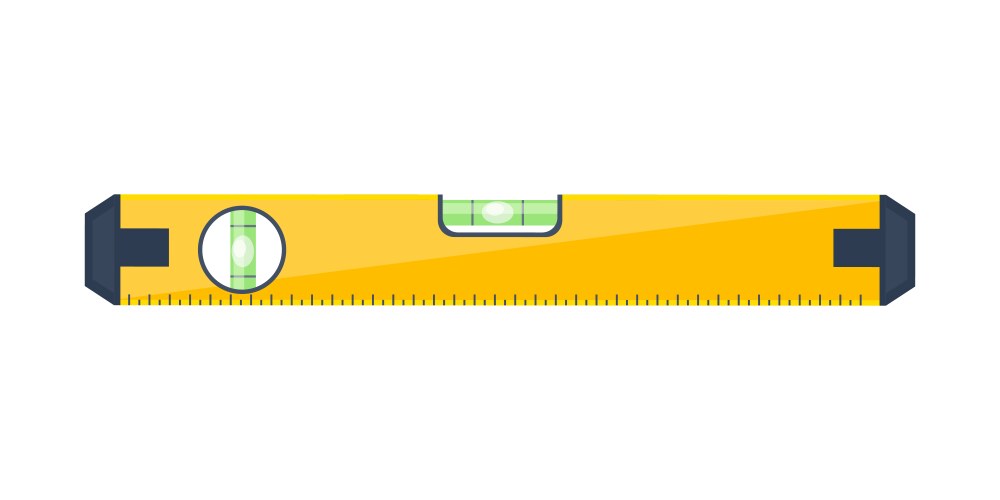 Bubble level tool in a flat style ruler building vector image