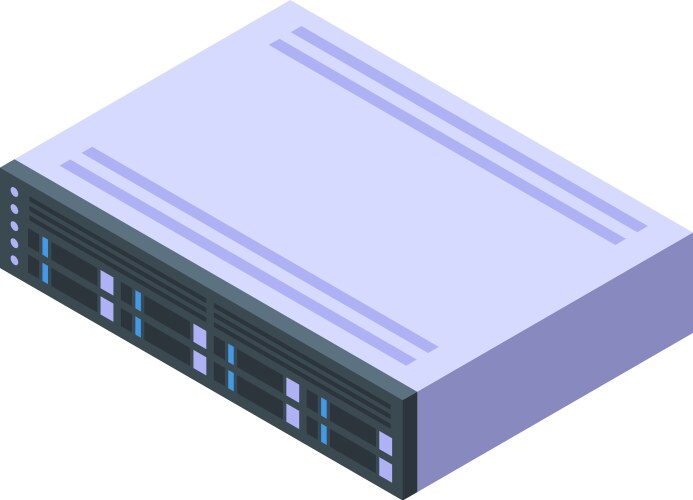 Server unit processing big data isometric view vector image