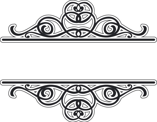 Ornate frame scroll element vector image