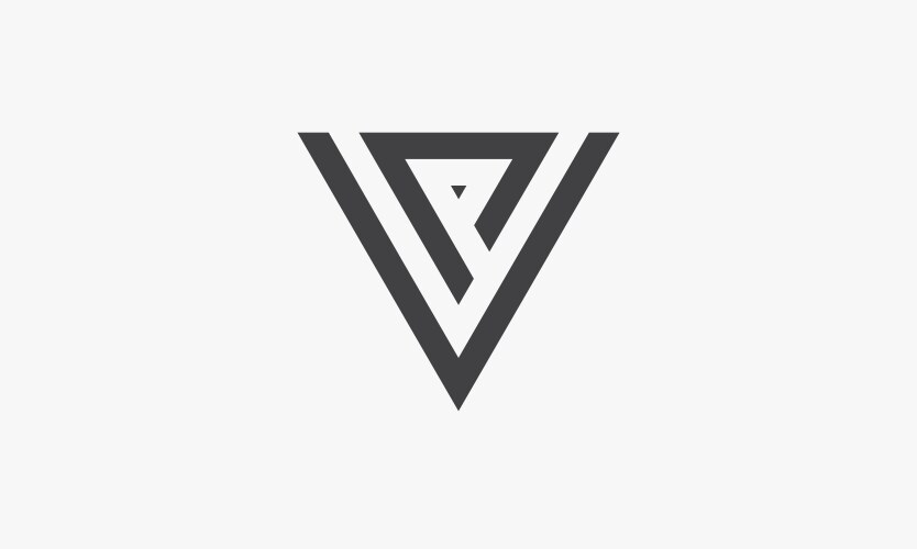 Triangle letter v or vp pv logo concept Vector Image