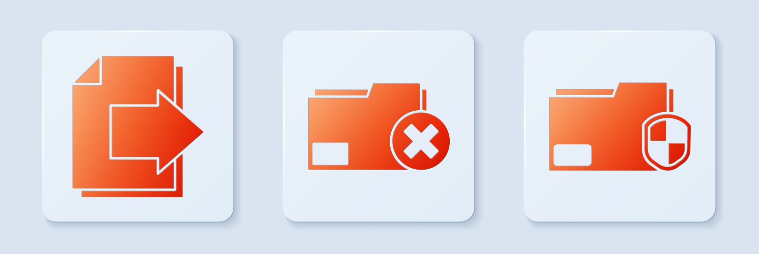 Set delete folder next page arrow and document vector image