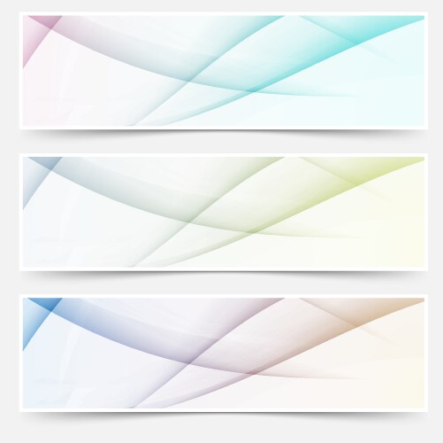 Abstract swoosh line header web footer set vector image