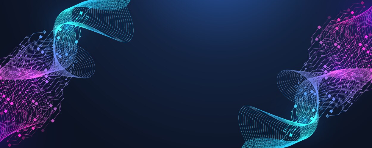Digital technology abstract background with ai vector image