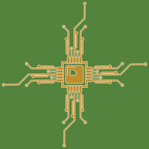 Flat microelectronics circuits circuit board vector image
