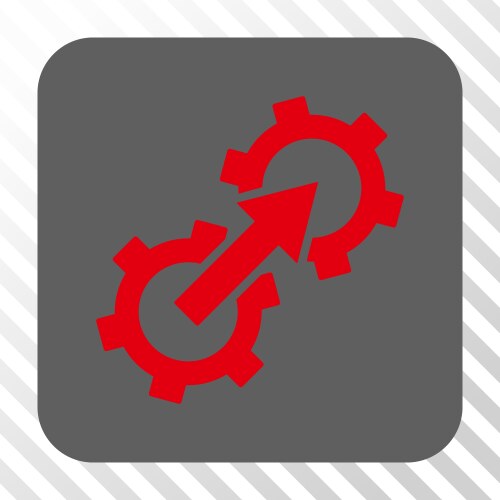 Gear integration rounded square button vector image