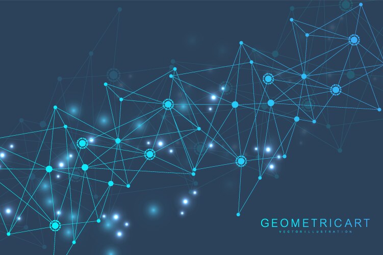 Geometric abstract background with connected line vector image