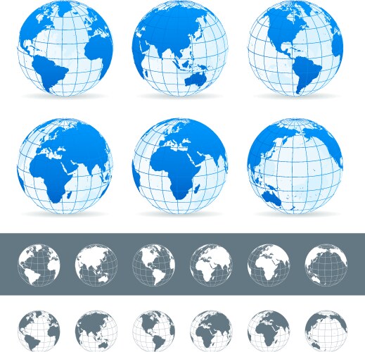 World maps and globe Royalty Free Vector Image