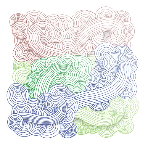 Tangled pattern waves background vector image