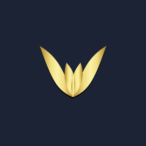 Letter v abstract gold logo Royalty Free Vector Image