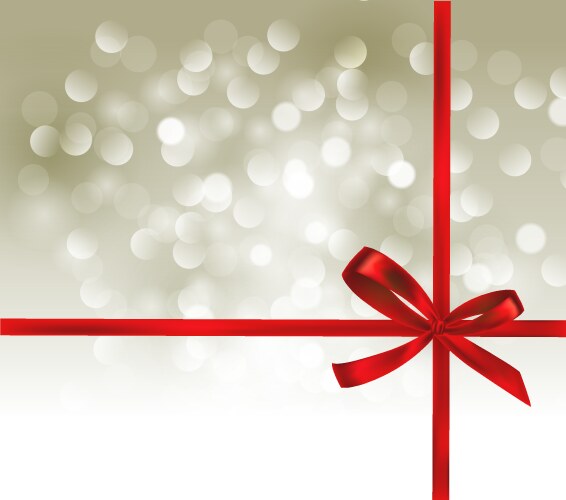Holiday background with gift pink bow and ribbon Vector Image