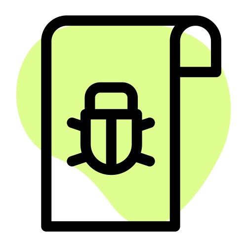 File information exploit by a bug vector image