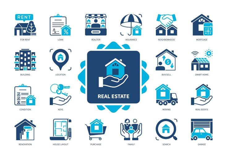 Real estate icon set Royalty Free Vector Image