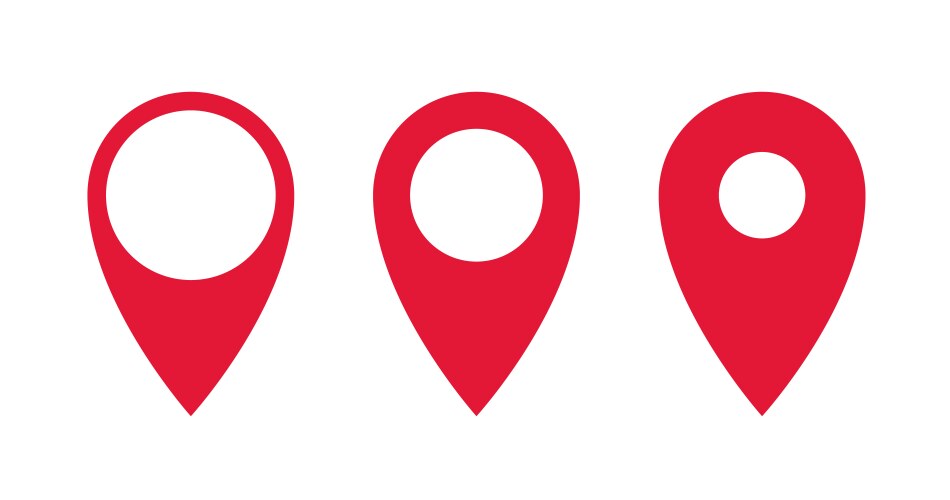 Set gps pointers red point icon vector image