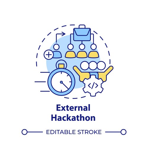 External hackathon multi color concept icon vector image