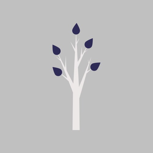 Flat with shadow icon and mobile application tree vector image
