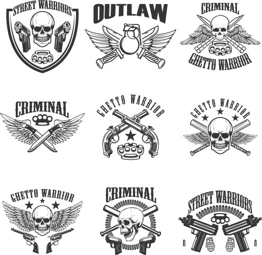 Outlaw Warrior Emblems Vector Image