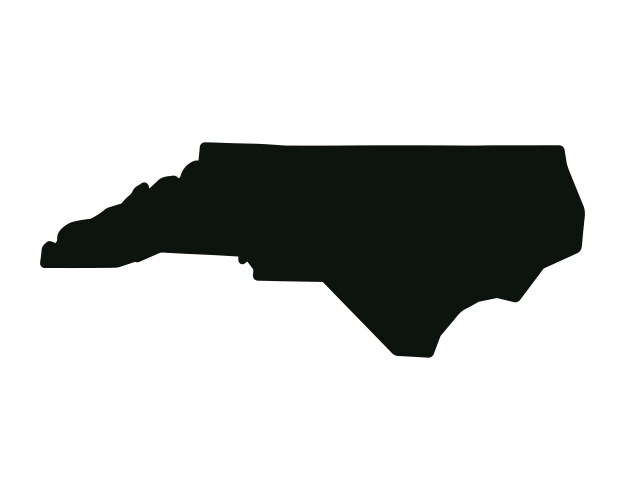 North Carolina State Map Silhouette Vector Image