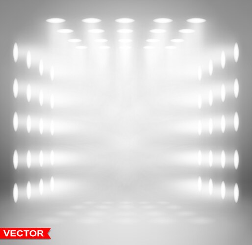 Empty gray studio background with spotlights Vector Image