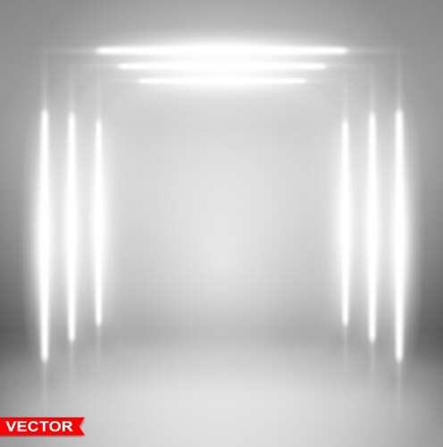 Empty gray studio background with spotlights Vector Image