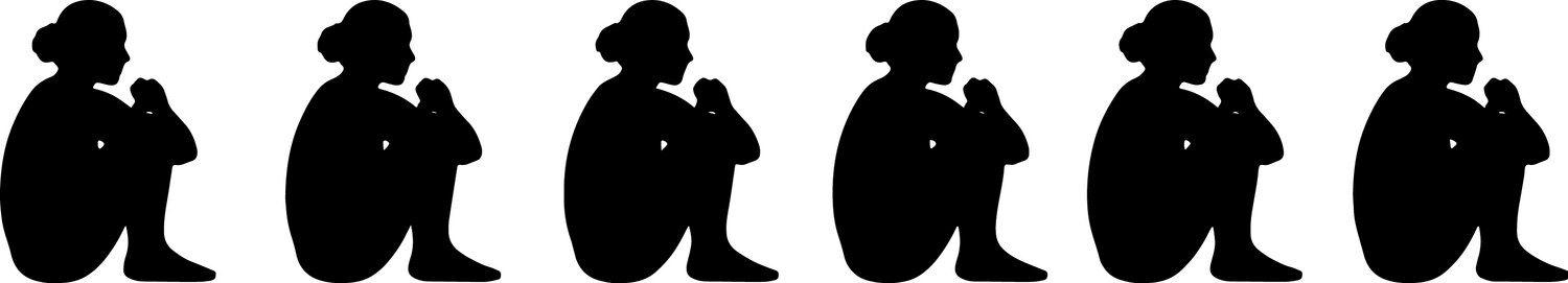 Noose Pose Silhouettes - Six Variations Vector Image