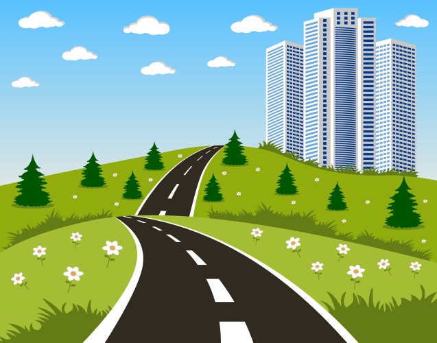 Urban city lane highway Royalty Free Vector Image