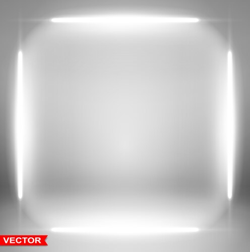 Empty gray studio background with spotlights Vector Image
