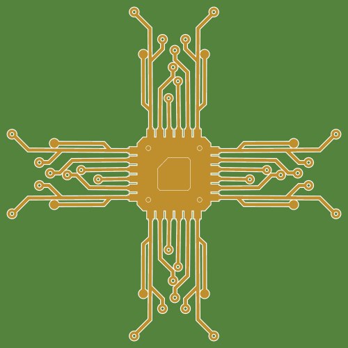 Flat microelectronics circuits circuit board vector image