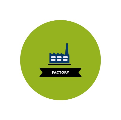 Stylish icon in color circle building factory vector image