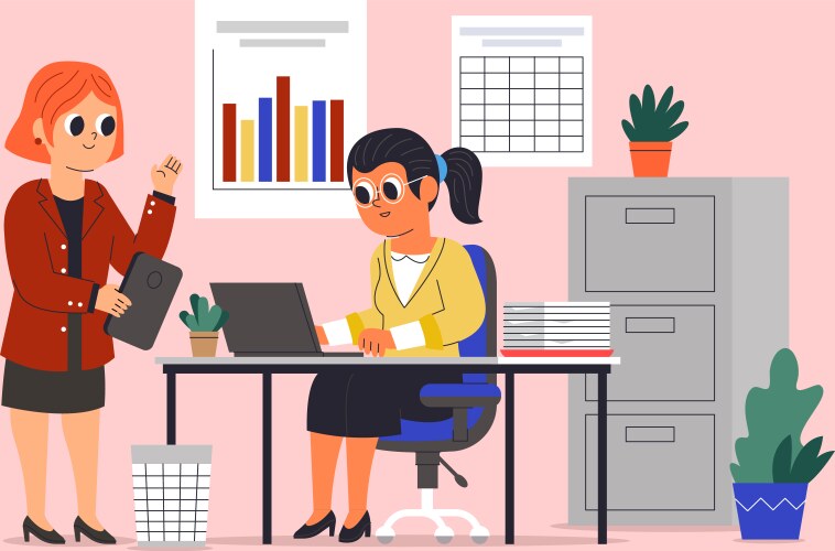 Cartoon coworking space Royalty Free Vector Image