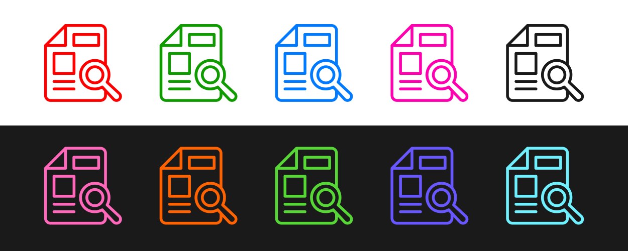 Set line document with graph chart icon isolated vector image