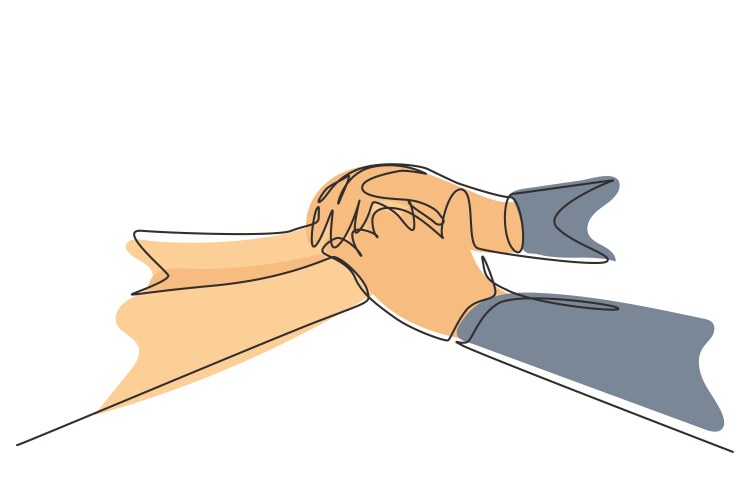 Single one line drawing old middle aged people Vector Image