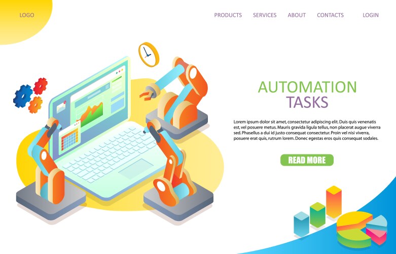 Task Automation Website Template vector image