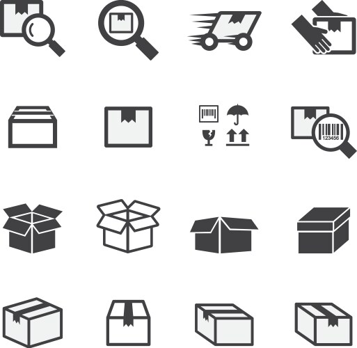 Box and crates icons Royalty Free Vector Image