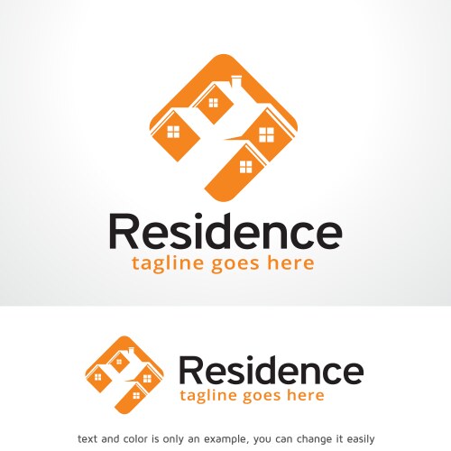 residence logo template vector