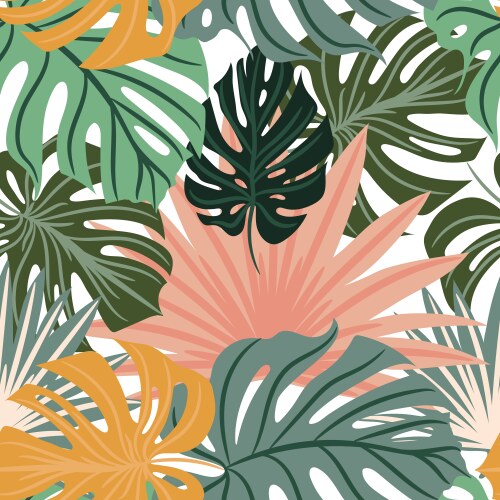 Tropical Palm Leaf Pattern Vector Image