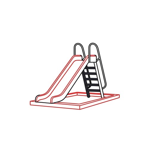 White and Red Slide with Ladder Royalty Free Vector Image