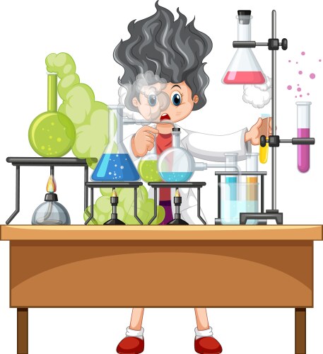 scientist doing science experiment in the lab vector image