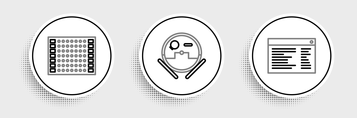 Set line software web developer programming code vector image