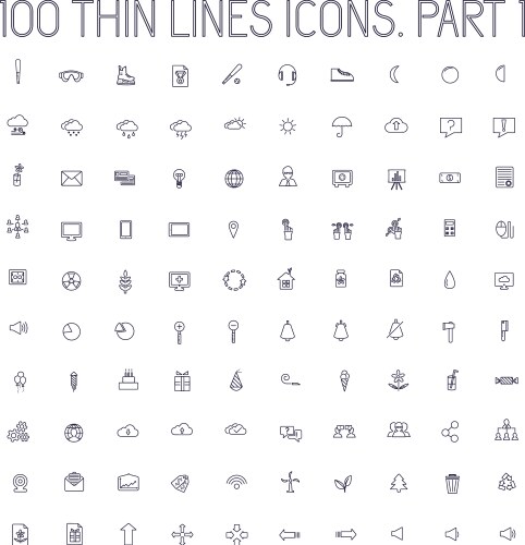 Thin Line Pictograph Icon Set - Part 2 Vector Image