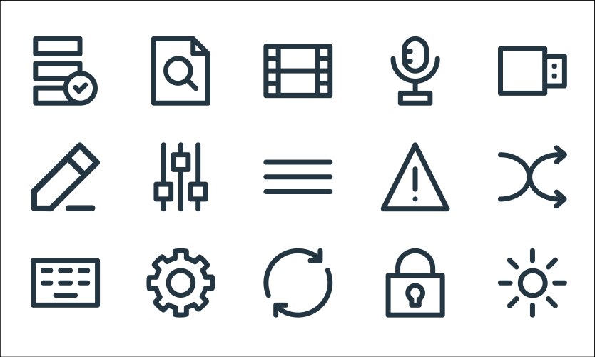User interface line icons linear set quality vector image