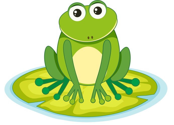 Cute Frog on Lilypad Vector Image