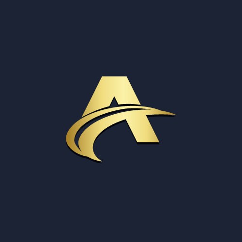 Gold Initial Logo - Monogram Design vector image